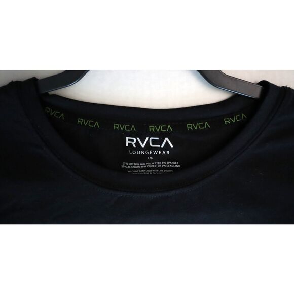 RVCA ML536RV Men's Sz L Black/Green Serpent Curved Snakes Loungewear T-Shirt - Picture 3 of 6